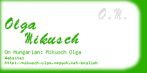 olga mikusch business card
